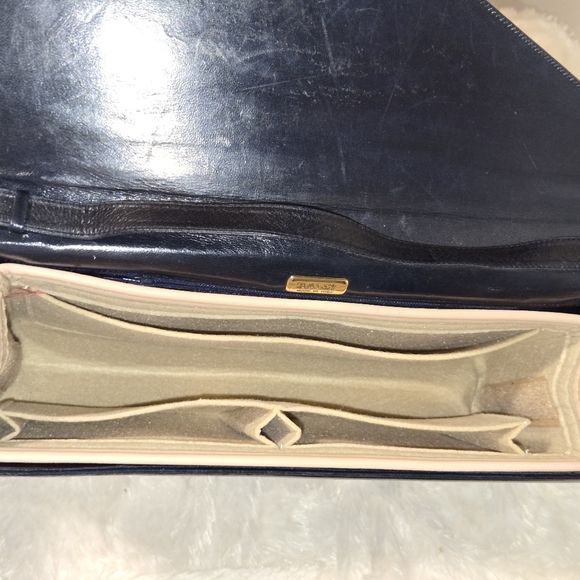 Bally Leather Pattern Clutch Crossbody Purse